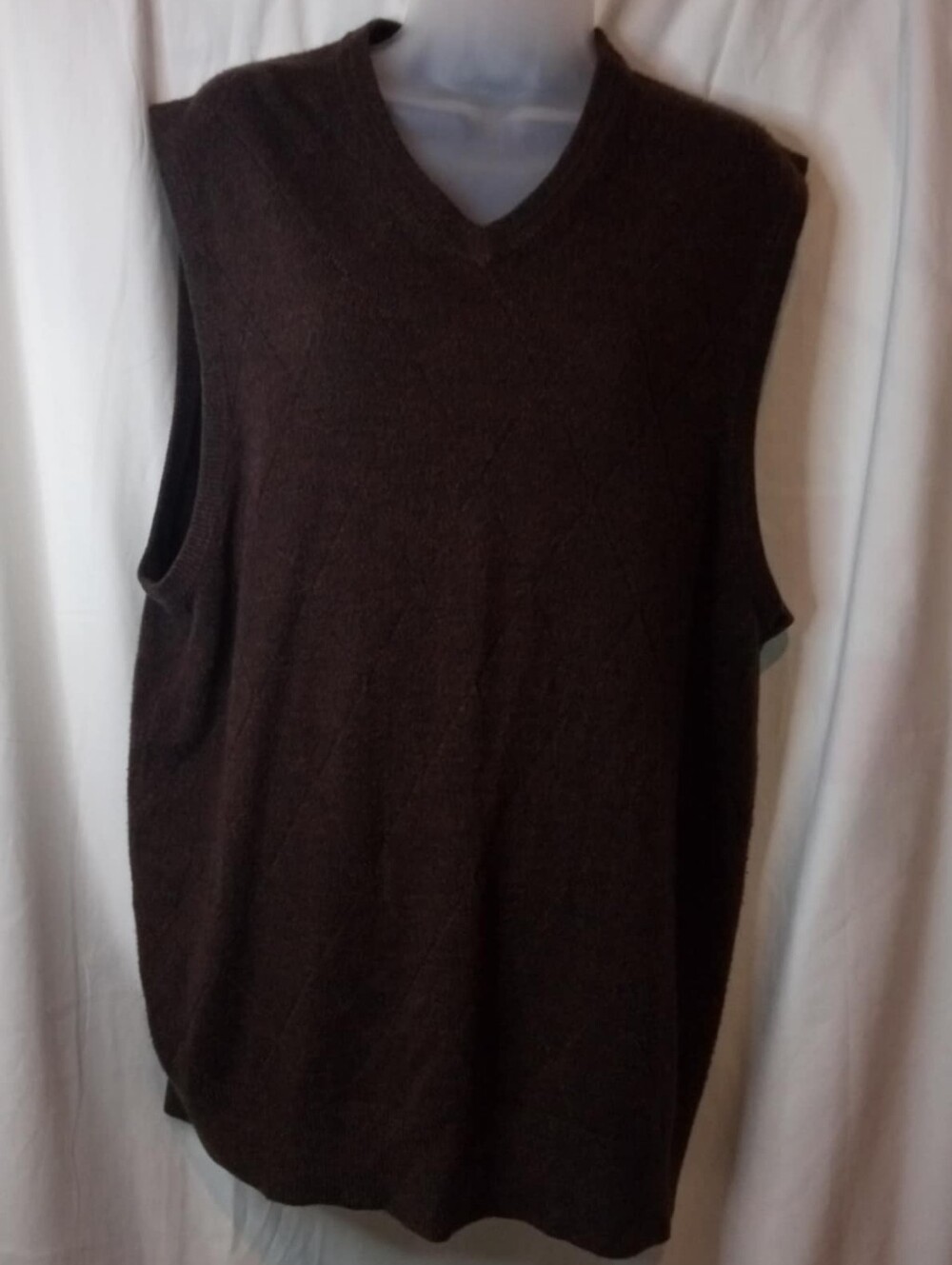 Dockers Men's V-Neck Sweater Vest Brown XL Office Preppy Golf Academia School